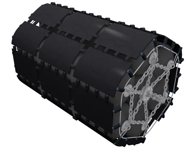 F-6フローティングフェンダーのCG画像。中心材の周りに6つの小型の防舷材を組み合わせて固定し、一つの大きな防舷材として機能する形状。