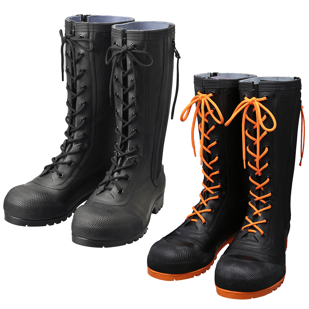 国内正規 安全編上長靴 HSS-001 25.5cm (ブラック/オレンジ) シバタ工業 AB110 通販 