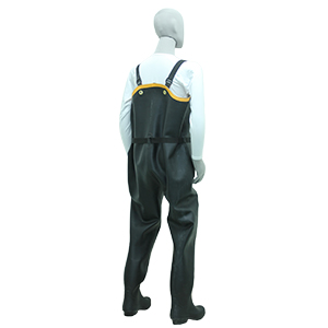 Shibata ND010 Black Shiny Wet Look Rubber Chest waders 25.5cm 