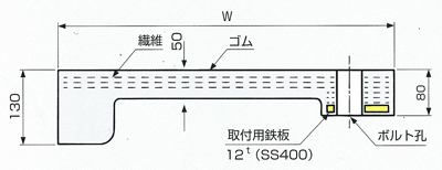 ケーソン対応吸出防止目地板 RF型目地材 寸法図